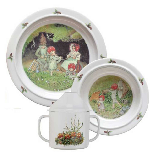Elsa Beskow Tomtebobarnen Barnservis 3 delar