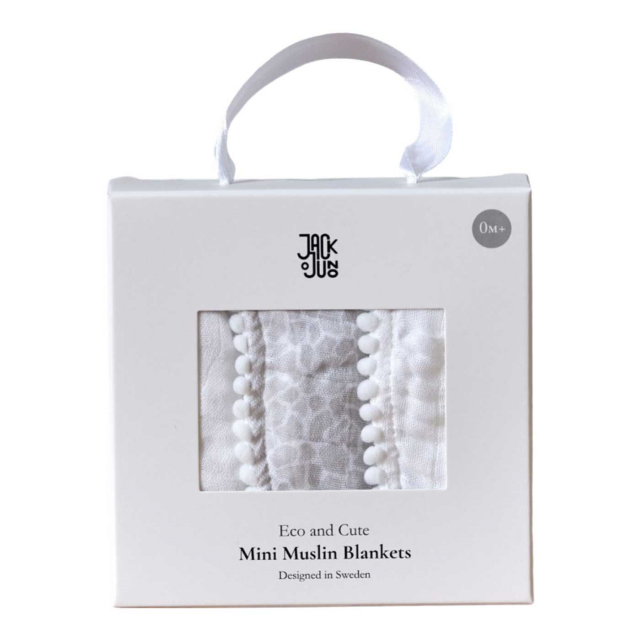 Jack o Juno Mini Muslinfilt Pearl & Giraffe Gray 3-pack