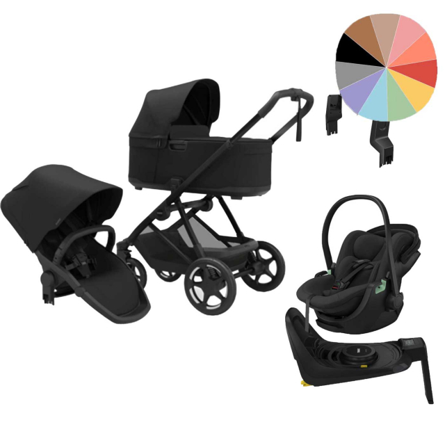 Thule Charm Duovagn + Maple Connect Babyskydd + Bas