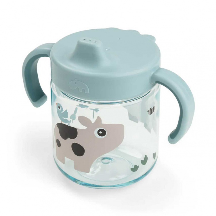 Done by Deer Pipmugg Tiny Farm Blue i gruppen Babytillbehör / Äta och mata / Muggar, flaskor och glas hos Bonti (DOBD1466612)