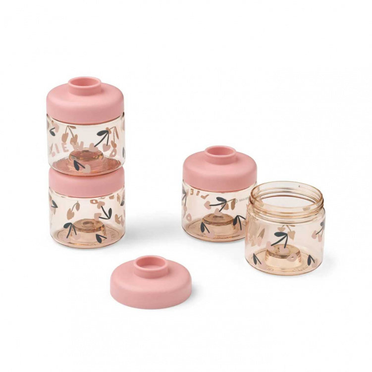 Liewood Barnmatlådor 4-Pack Cherry Heart/Rosey i gruppen Babytillbehör / Äta och mata / Matförvaring hos Bonti (LIEWLW20632-2785)